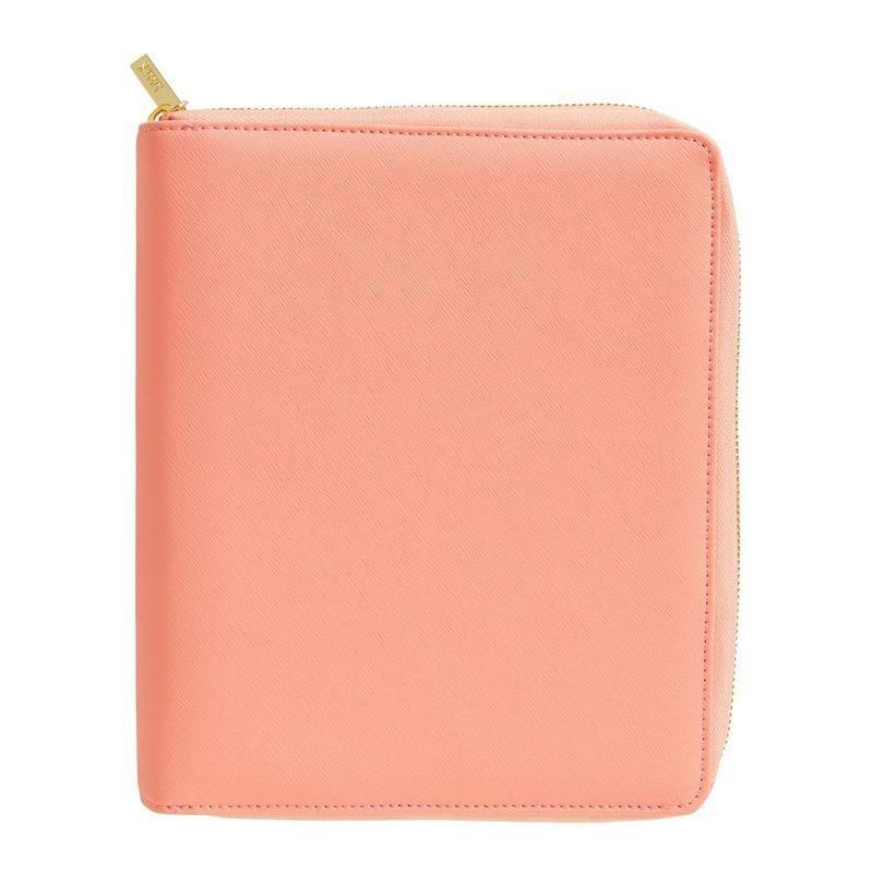 kikki.K Leather Personal Zip Planner Large Luxury Coral, , large image number 0