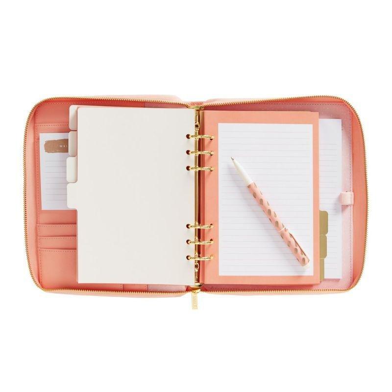 kikki.K Leather Personal Zip Planner Large Luxury Coral, , large image number 1