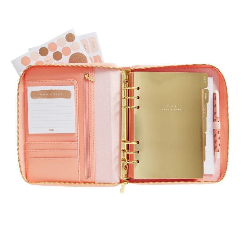 kikki.K Leather Personal Zip Planner Large Luxury Coral, , large image number 3