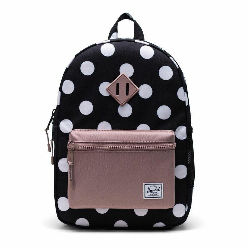 Herschel Heritage Youth Backpack Polka Dot Black And White/Ash Rose, , large image number 0