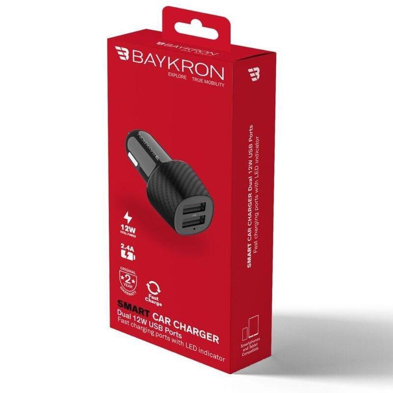 Baykron 2.4A Car Charger With Dual USB Ports, , large image number 1