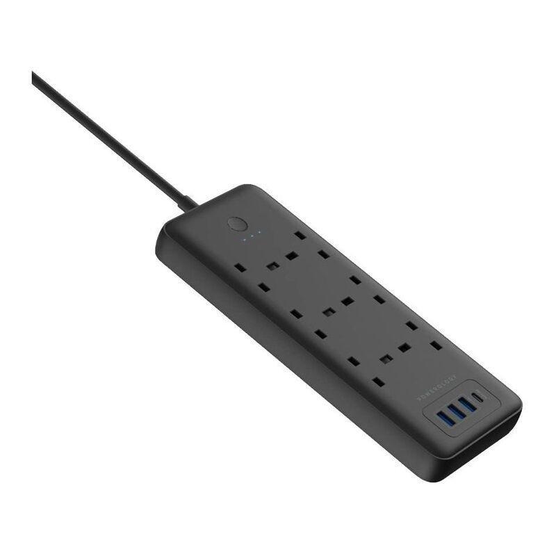Powerology 6 AC 3 USB & USB-C PD 30W Multi-Port Smart Power Socket 3250W 13A 2M - Black, , large image number 1