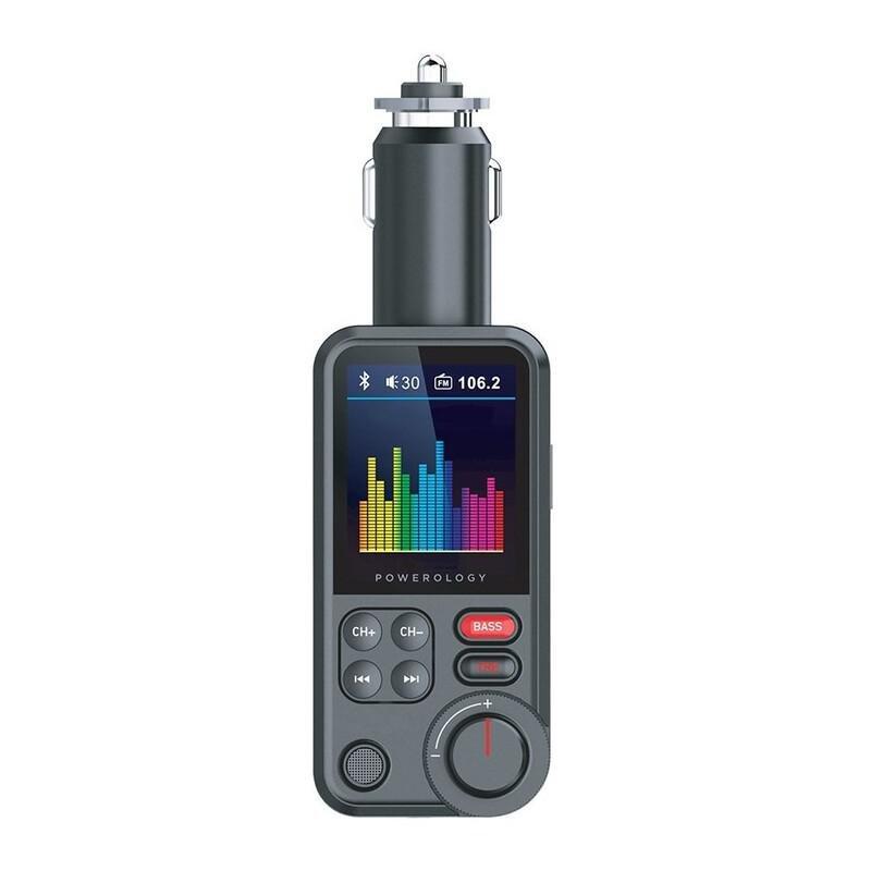 Powerology FM Transmitter Pro Car Charger 23W Black, , medium