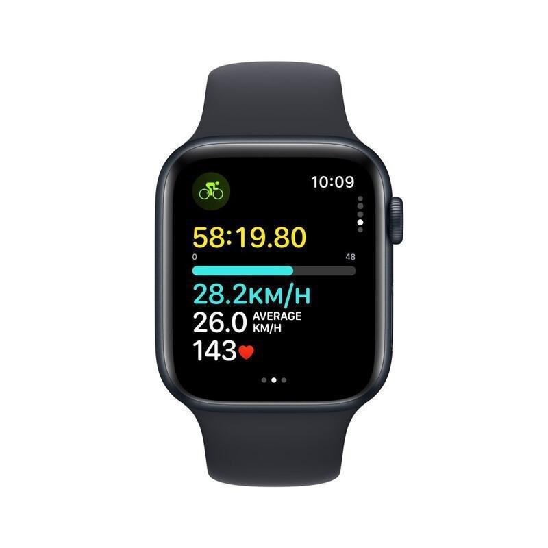 Apple Watch SE (2023) GPS 44mm Midnight Aluminium Case with Midnight Sport Band - M/L, , large image number 5