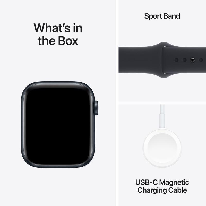 Apple Watch SE (2023) GPS 44mm Midnight Aluminium Case with Midnight Sport Band - M/L, , large image number 7