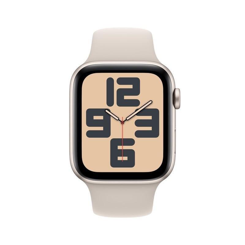 Apple Watch SE (2023) GPS 44mm Starlight Aluminium Case with Starlight Sport Band - M/L, , large image number 1