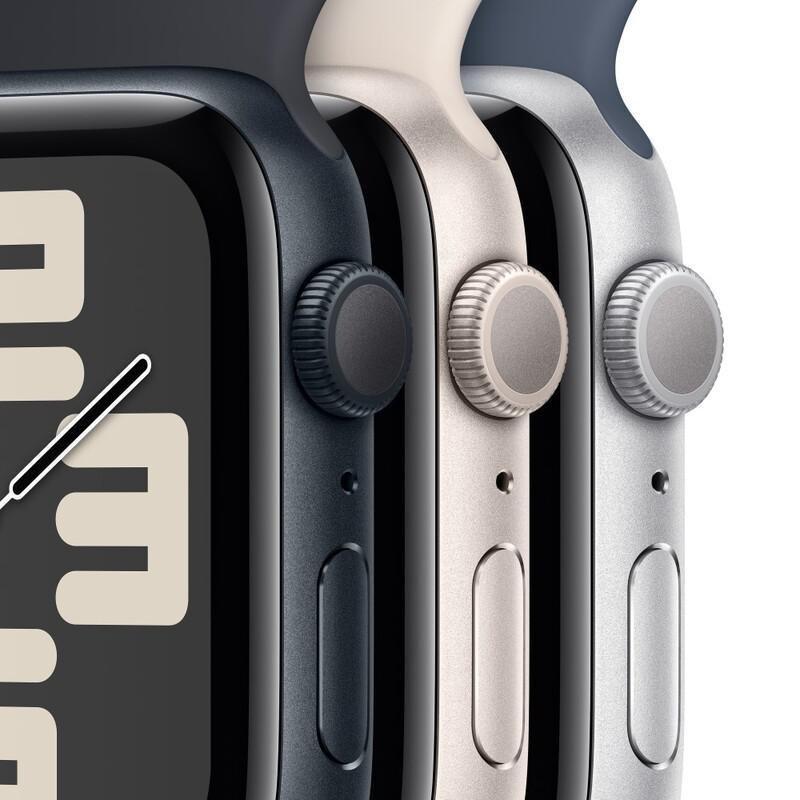 Apple Watch SE (2023) GPS 44mm Starlight Aluminium Case with Starlight Sport Band - M/L, , large image number 2