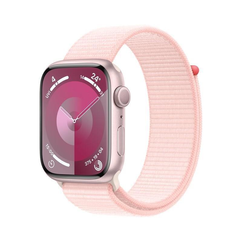 Apple Watch Series 9 GPS 41mm Pink Aluminium Case with Light Pink Sport Loop, , large image number 0