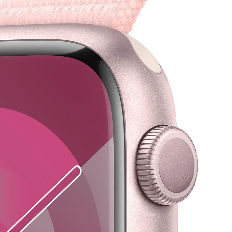 Apple Watch Series 9 GPS 41mm Pink Aluminium Case with Light Pink Sport Loop, , large image number 3