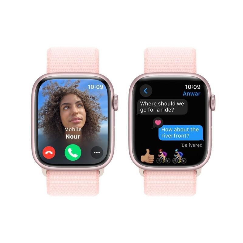 Apple Watch Series 9 GPS 41mm Pink Aluminium Case with Light Pink Sport Loop, , large image number 6