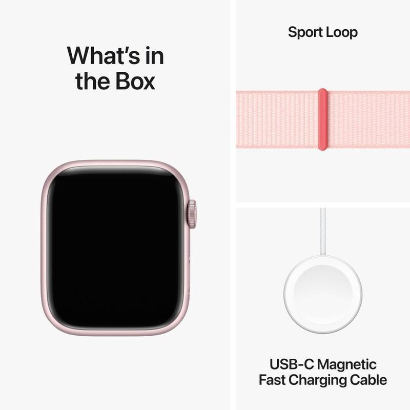 Apple Watch Series 9 GPS 41mm Pink Aluminium Case with Light Pink Sport Loop, , large image number 10