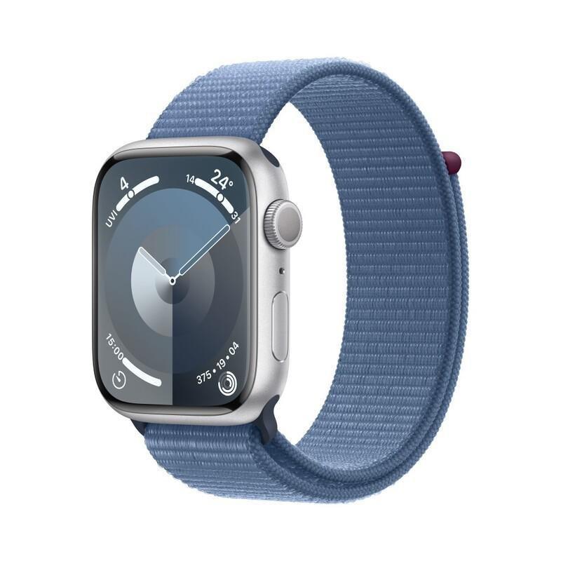 Apple Watch Series 9 GPS 41mm Silver Aluminium Case with Winter Blue Sport Loop, , medium