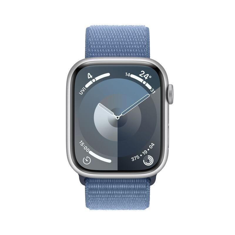 Apple Watch Series 9 GPS 41mm Silver Aluminium Case with Winter Blue Sport Loop, , large image number 1