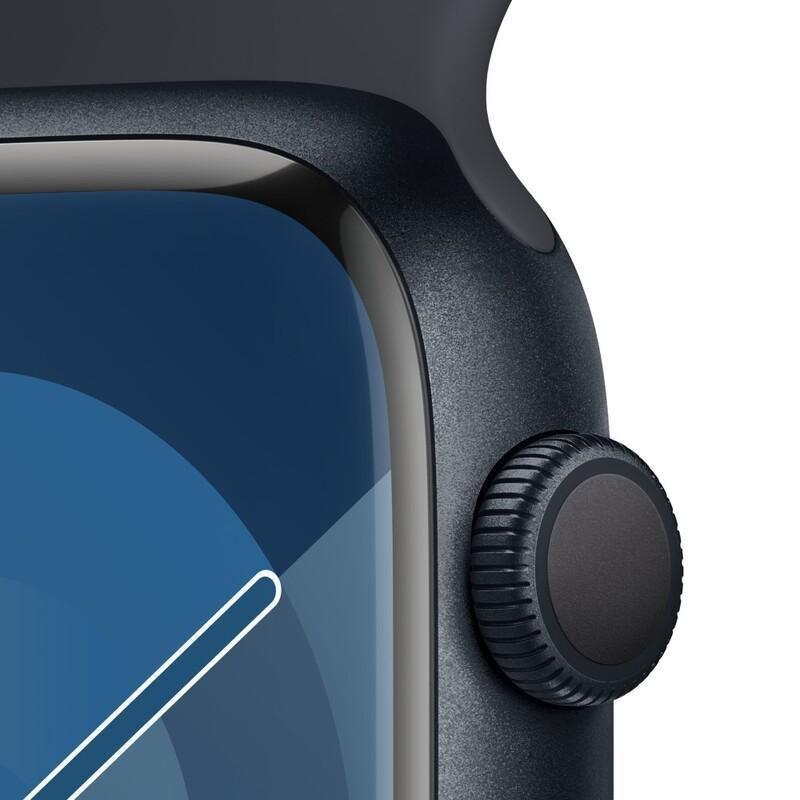 Apple Watch Series 9 GPS 45mm Midnight Aluminium Case with Midnight Sport Band - M/L, , large image number 3