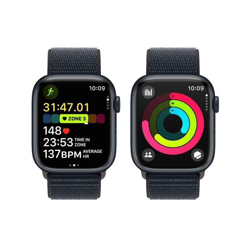 Apple Watch Series 9 GPS 45mm Midnight Aluminium Case with Midnight Sport Loop, , large image number 8