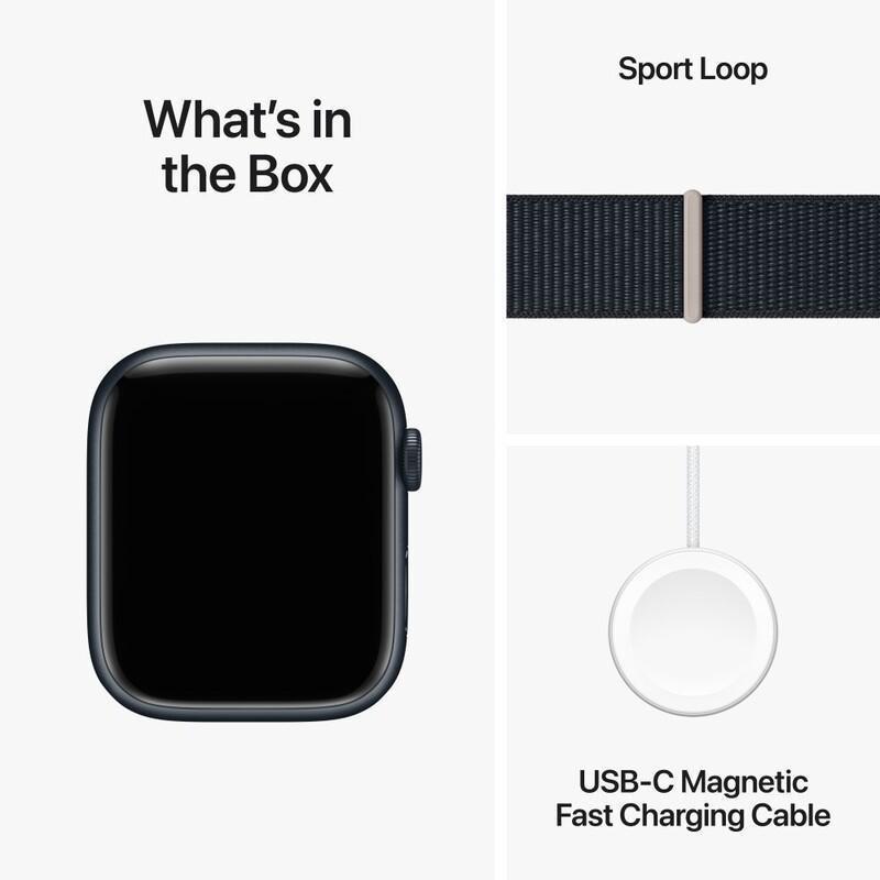 Apple Watch Series 9 GPS 45mm Midnight Aluminium Case with Midnight Sport Loop, , large image number 10