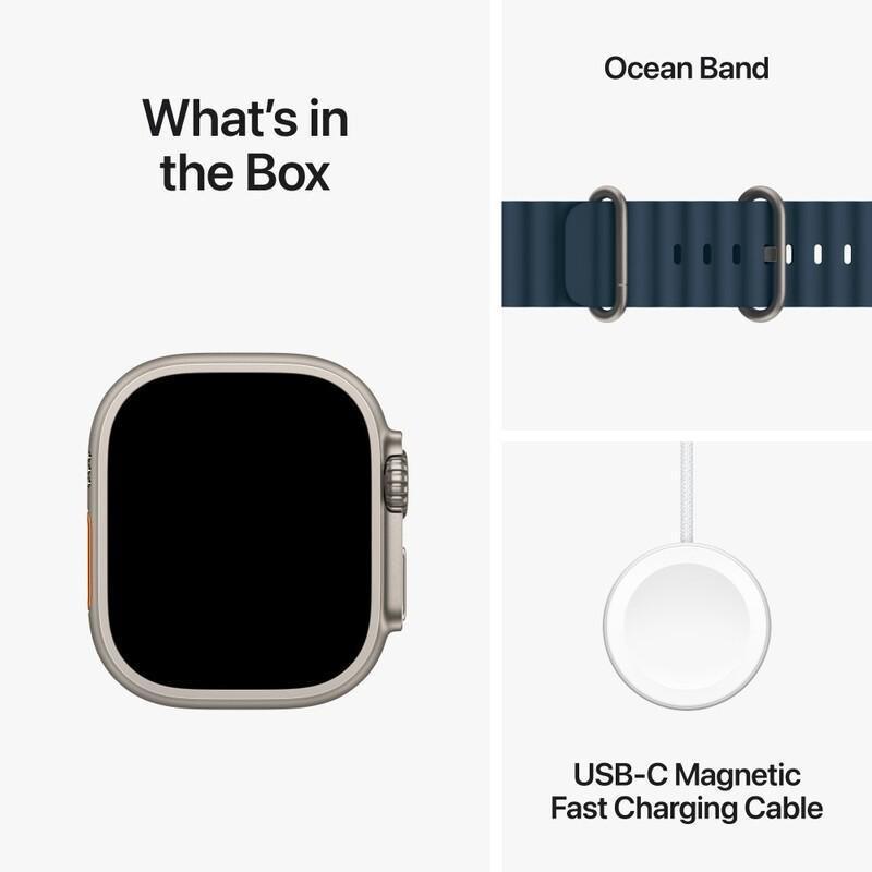 Apple Watch Ultra 2 GPS + Cellular 49mm Titanium Case with Blue Ocean Band, , large image number 5