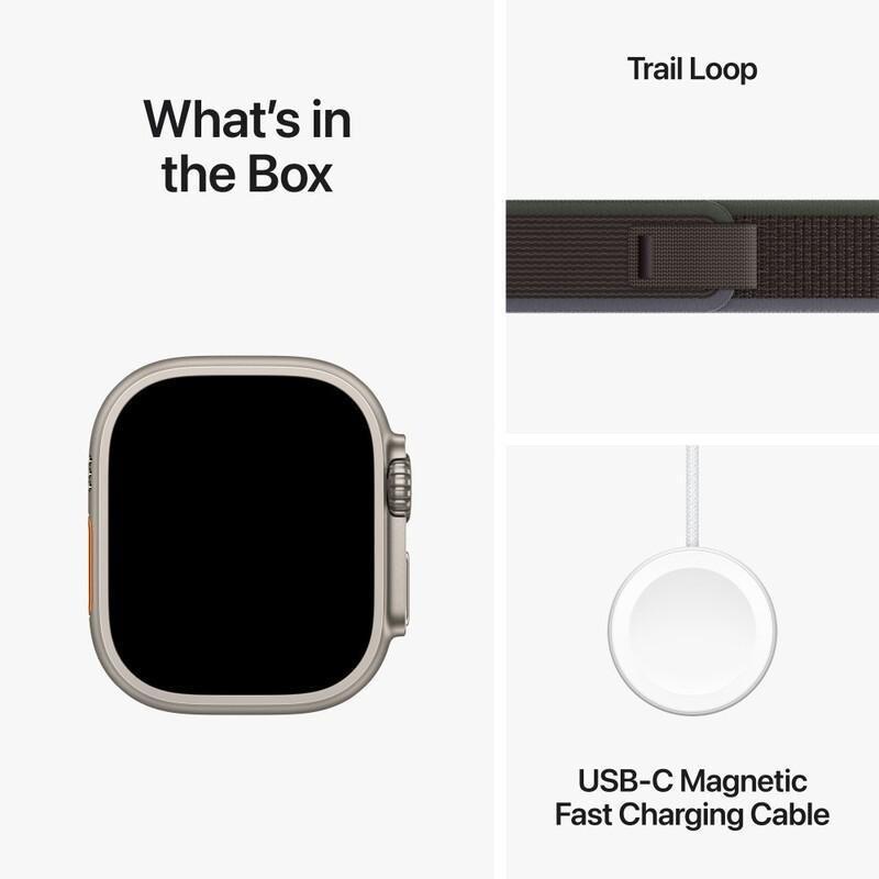 Apple Watch Ultra 2 GPS + Cellular 49mm Titanium Case with Blue/Black Trail Loop - M/L, , large image number 8