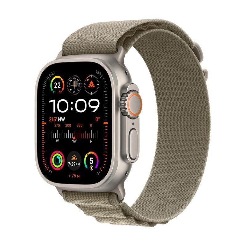 Apple Watch Ultra 2 GPS + Cellular 49mm Titanium Case with Olive Alpine Loop - Medium, , medium