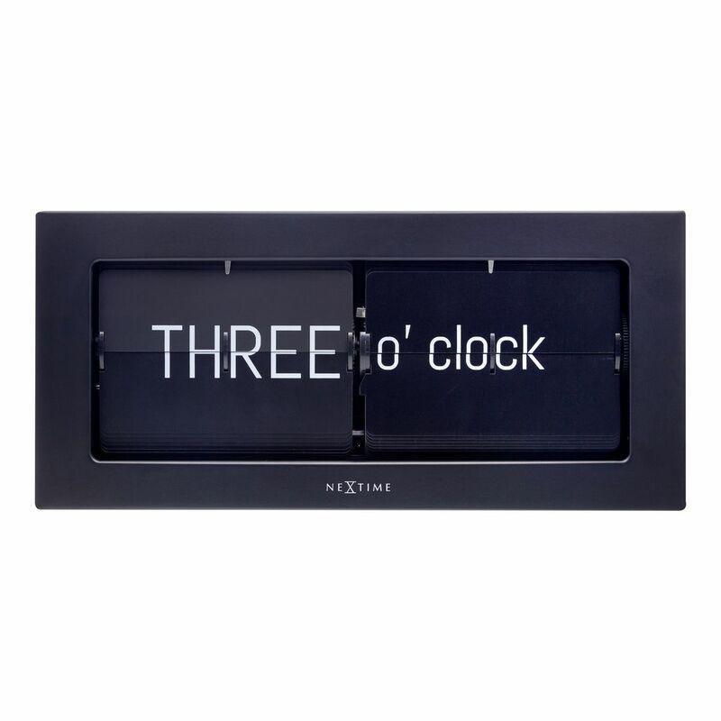 Nextime Word Flip Table Clock Metal Black, , large image number 0