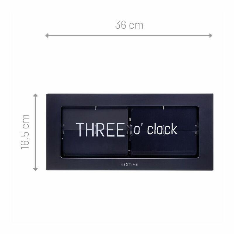 Nextime Word Flip Table Clock Metal Black, , large image number 1