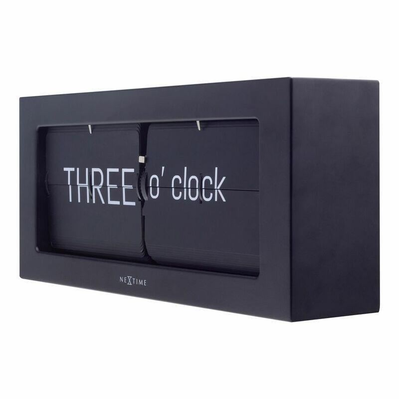 Nextime Word Flip Table Clock Metal Black, , large image number 3