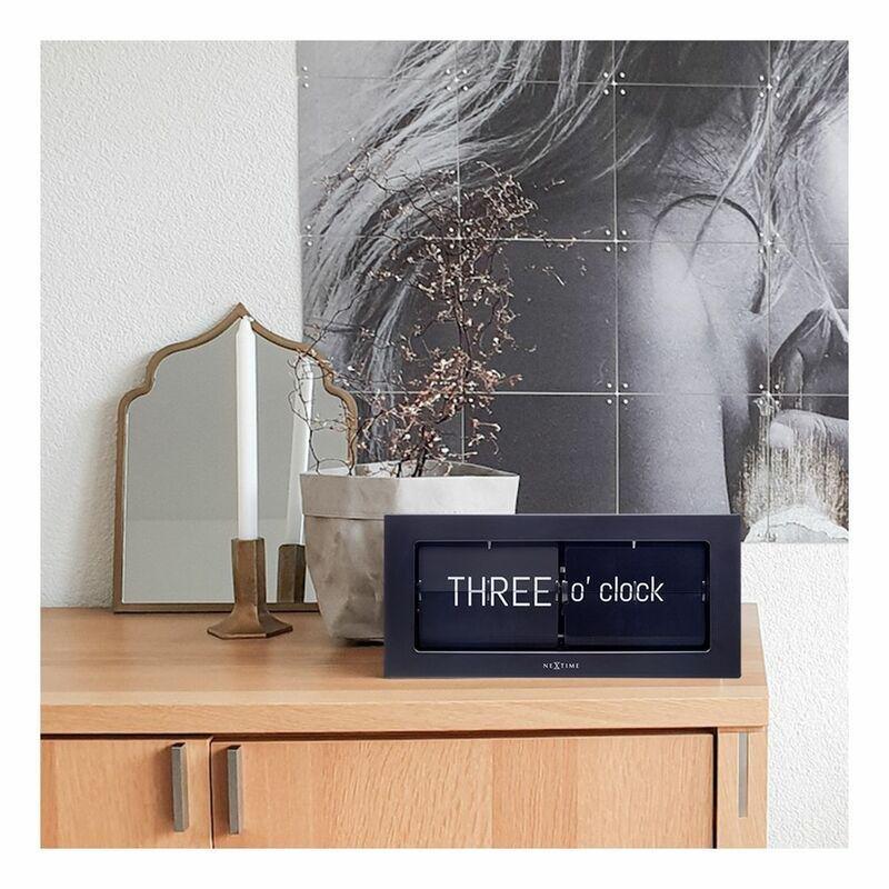 Nextime Word Flip Table Clock Metal Black, , large image number 4