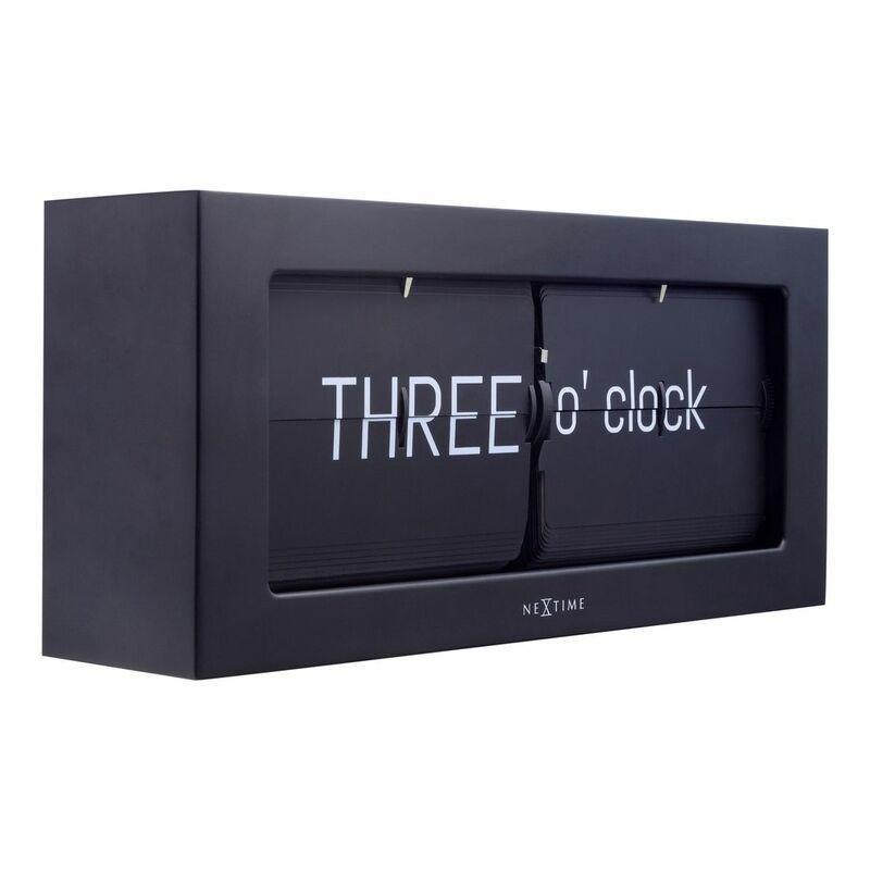 Nextime Word Flip Table Clock Metal Black, , large image number 5
