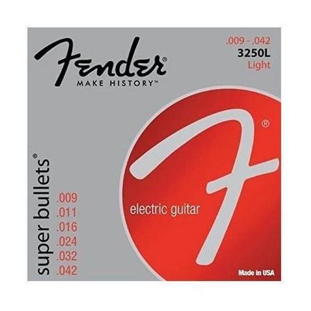 FENDER - Fender 3250LR Super Bullets Electric Guitar Strings - Nickel-Plated Steel Ball-End (9-42 Light Gauge)