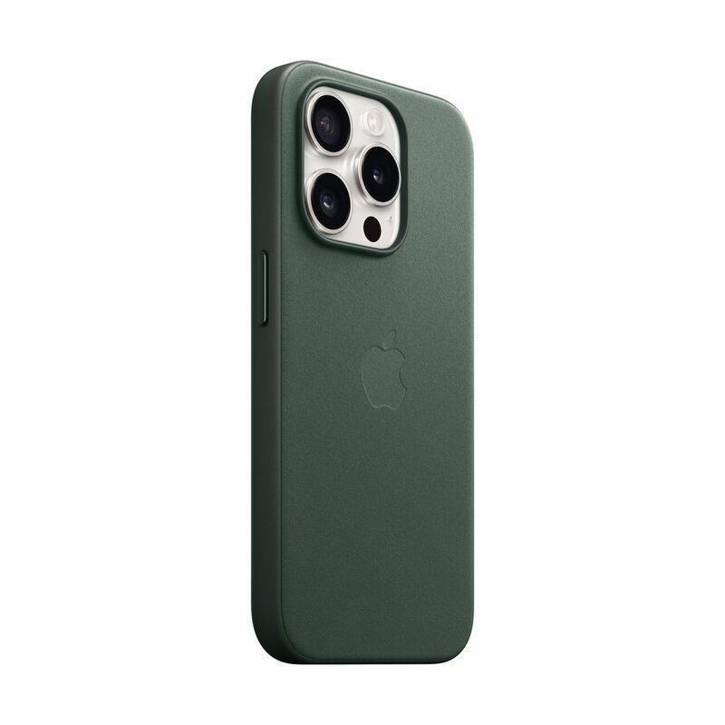APPLE - Apple iPhone 15 Pro FineWoven Case with MagSafe - Evergreen