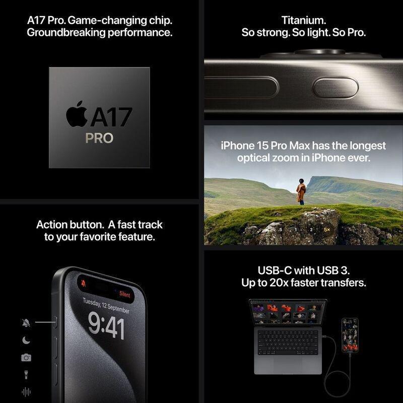 Apple iPhone 15 Pro Max 256GB - Natural Titanium, , large image number 4