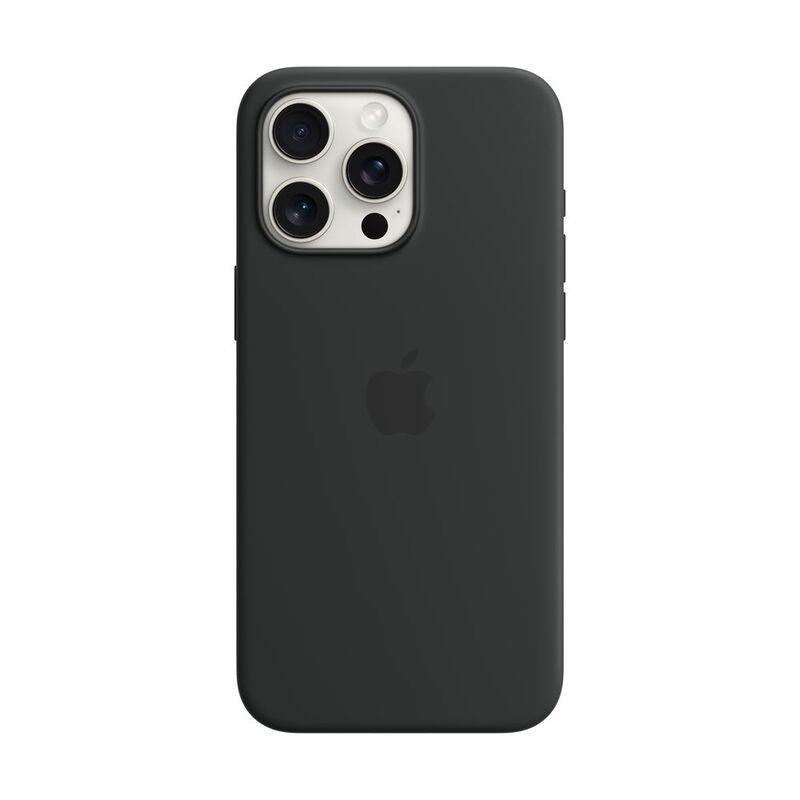 APPLE - Apple iPhone 15 Pro Max Silicone Case with MagSafe - Black