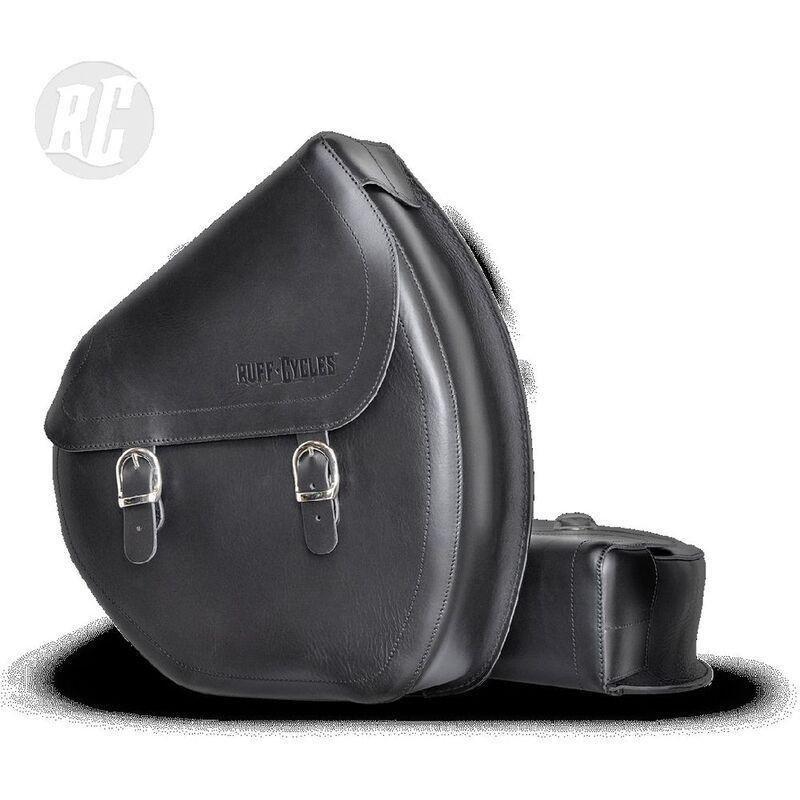Ruff The Ruffian Leather Saddle Bag Right Black, , large image number 2
