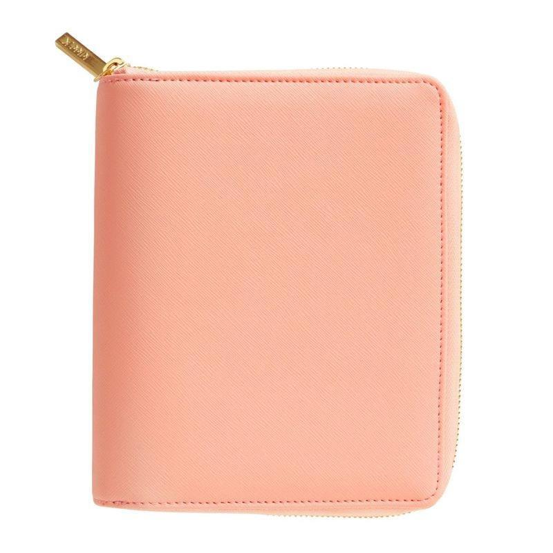 kikki.K Leather Personal Zip Planner Medium Luxury Coral, , large image number 0