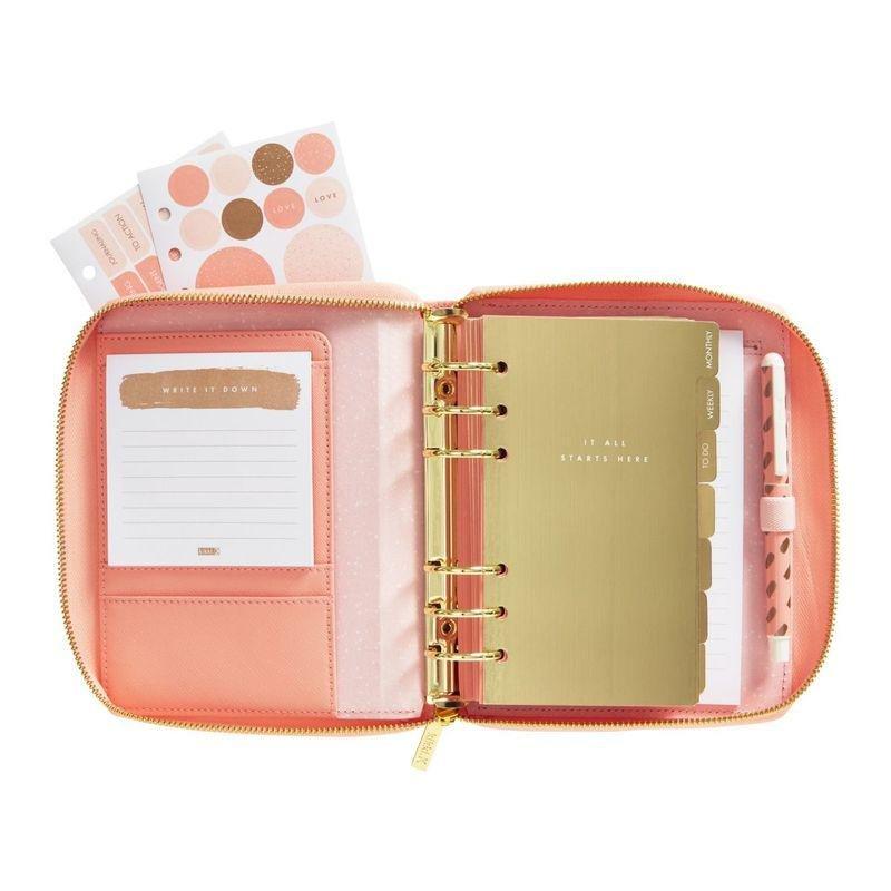 kikki.K Leather Personal Zip Planner Medium Luxury Coral, , large image number 1