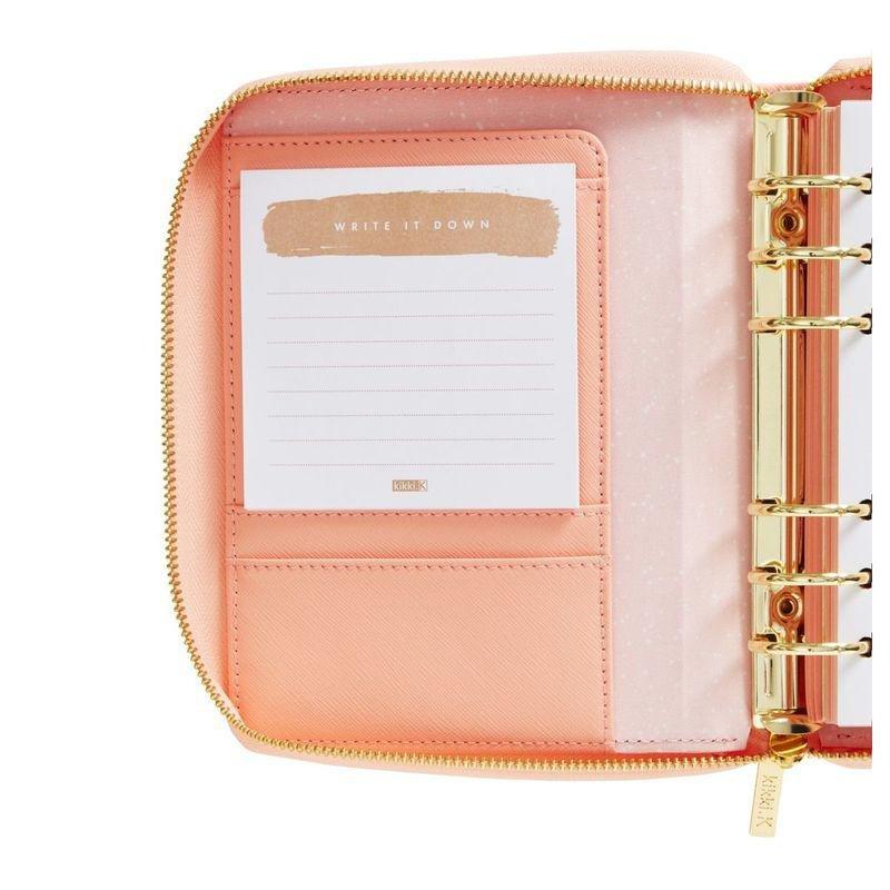 kikki.K Leather Personal Zip Planner Medium Luxury Coral, , large image number 2