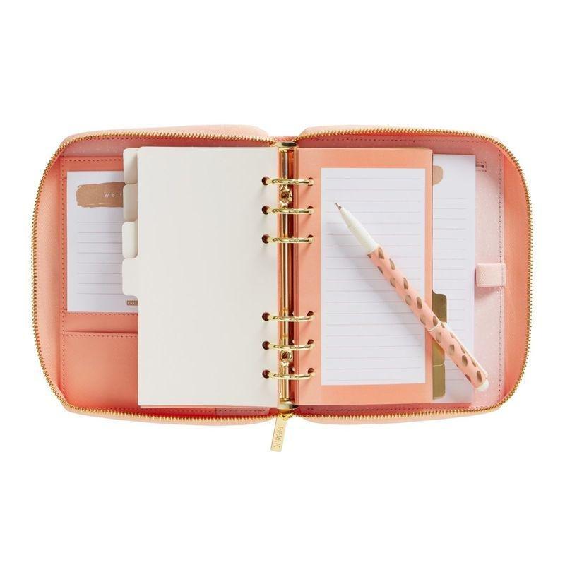 kikki.K Leather Personal Zip Planner Medium Luxury Coral, , large image number 4