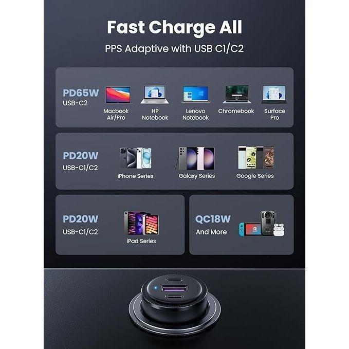 Ugreen Car Charger 69W Max - Black, , large image number 5