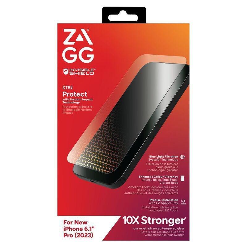 ZAGG InvisibleShield Glass XTR3 Screen Protector for iPhone 15 Pro, , large image number 2