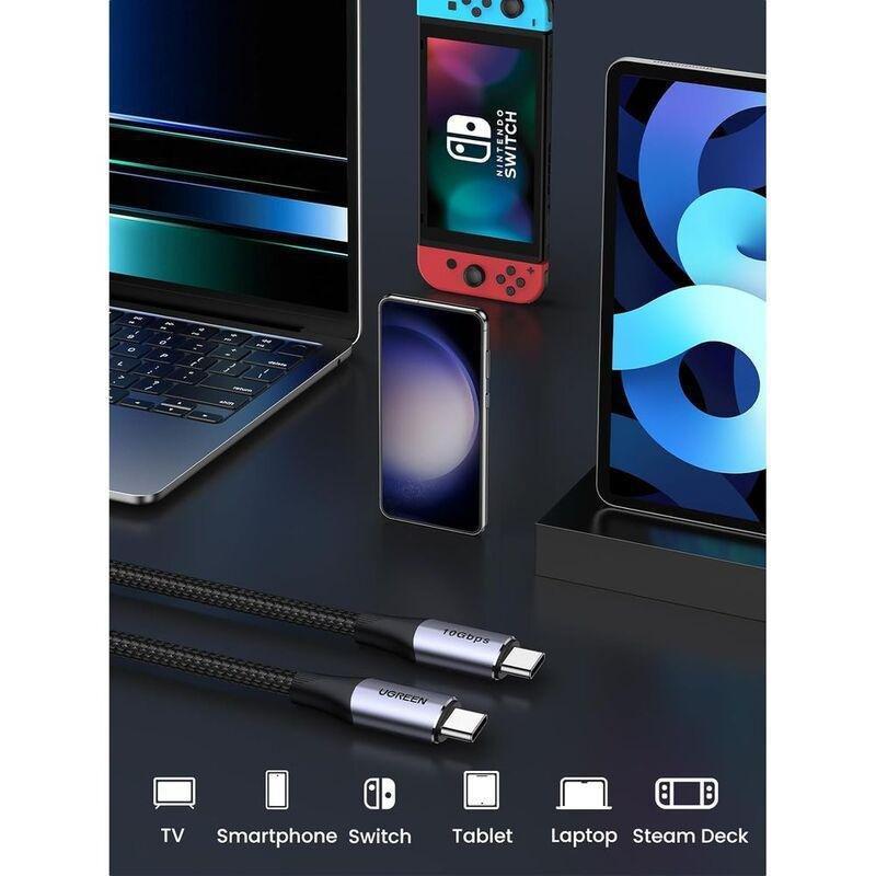 Ugreen USB-C 3.1 Gen2 10Gbps Thunderbolt 3 Cable 1M - Black, , large image number 1