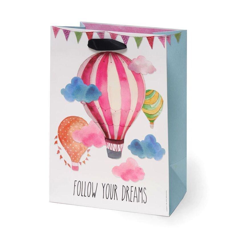 Legami Air Balloon Medium Gift Bag (19 x 25 x 11.5cm), , medium