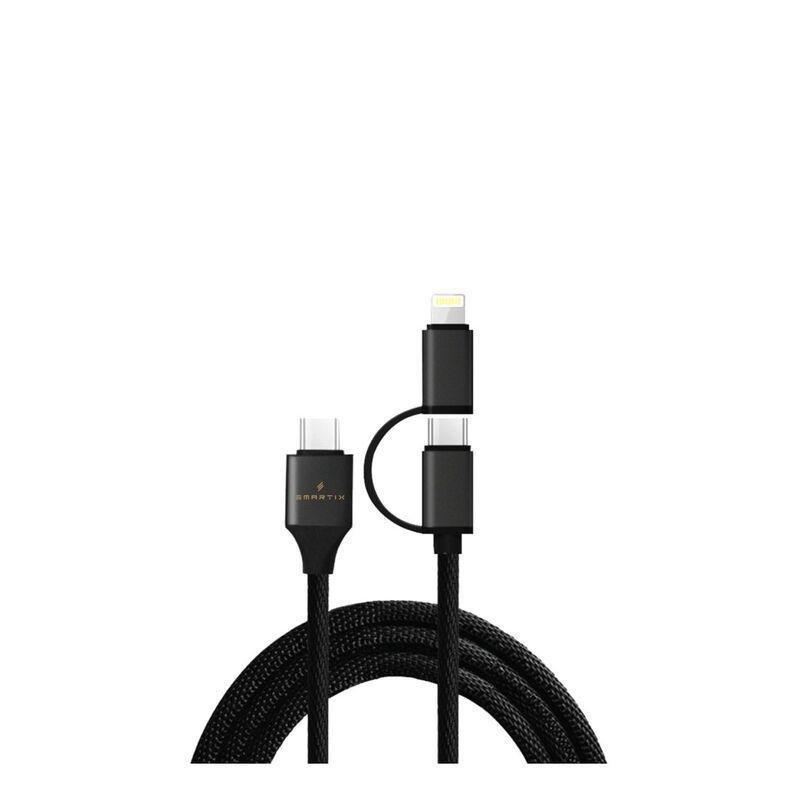 Smartix USB- C to Lightning/ USB- C 6.5ft Fabric Braided Cable, , medium