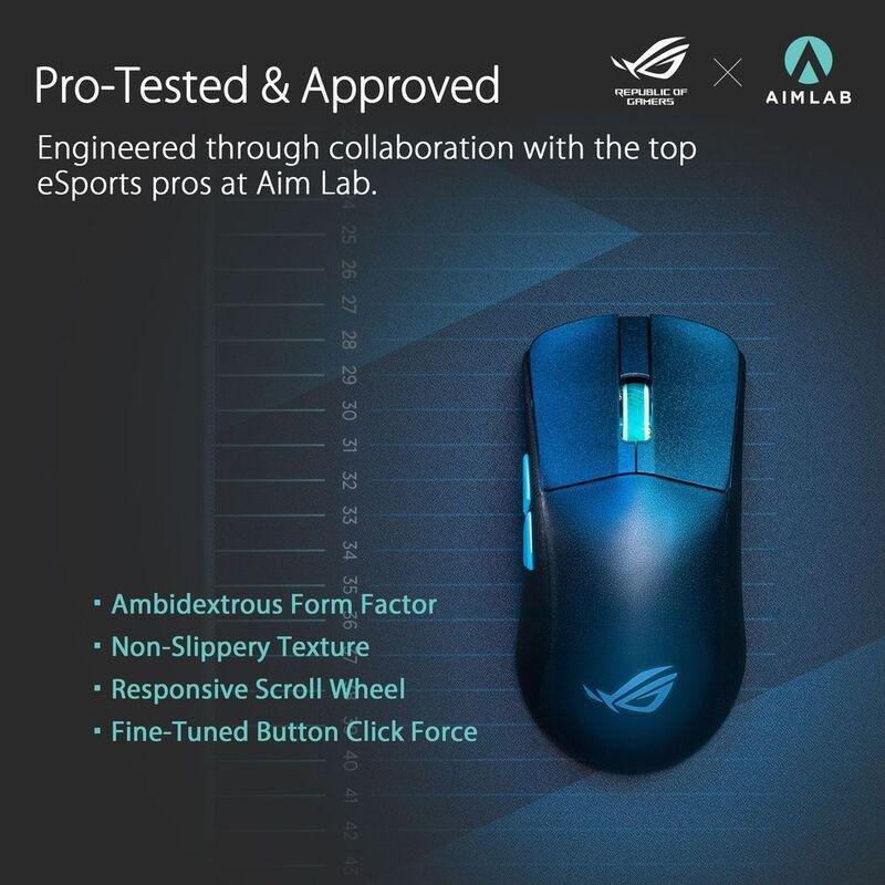 ASUS ROG Harpe Ace Aim Lab Edition Wireless Gaming Mouse - Black, , large image number 1