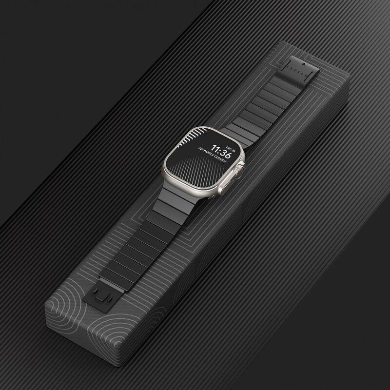 Levelo Yonge Magnet Steel Band for Apple Watch Band 49/45/44/42mm- Black, , large image number 0