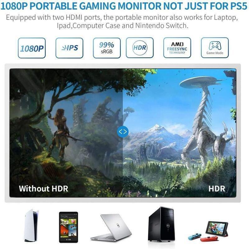 G-Story 15.6-Inch IPS 4K Portable Gaming Monitor For PS5 (Console Not Included), , large image number 2