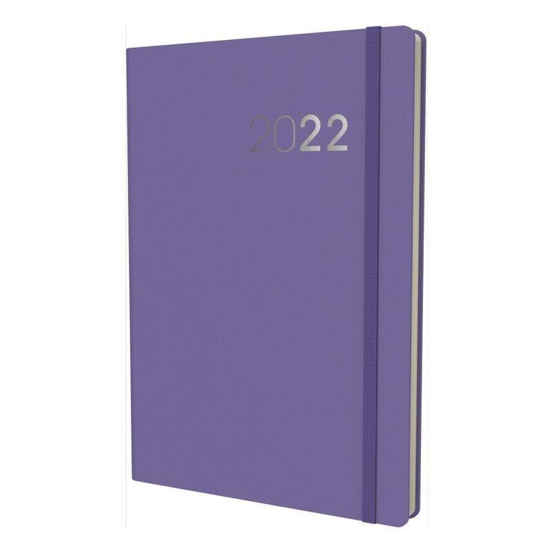 Collins Debden Legacy A5 Day To Page Diary 2022 Purple, , large image number 0
