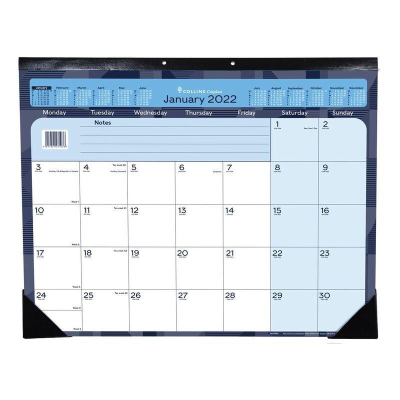 Collins Debden Colplan A2 Monthly Desk Pad 2022, , large image number 0