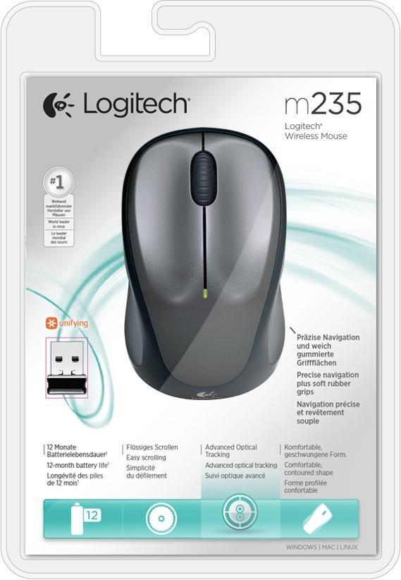 Logitech M235 Wireless Mouse - Grey, , large image number 6