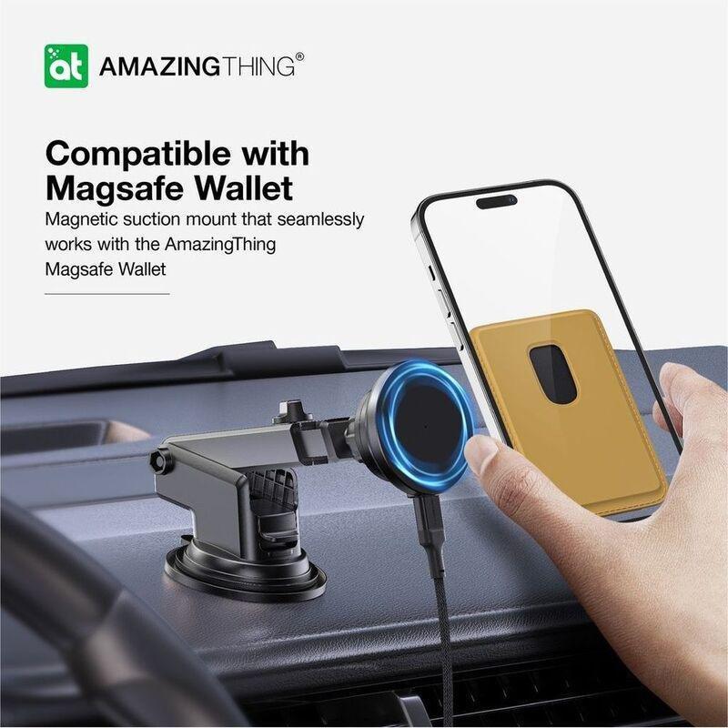 AmazingThing Explorer Pro Mag 15W Car Mount with USB-C to USB-C Cable 1.2m - Black, , large image number 6