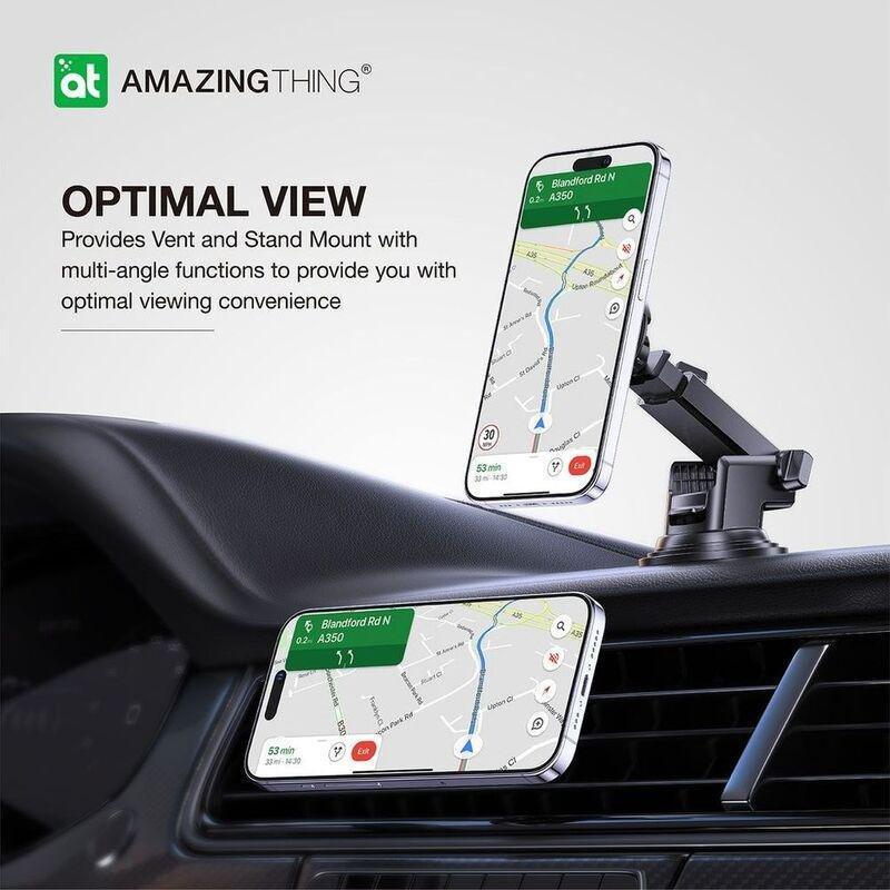 AmazingThing Thermo-Cooling Mag 15W Car Mount with USB-C to USB-C Cable 1.2m - Black, , large image number 3